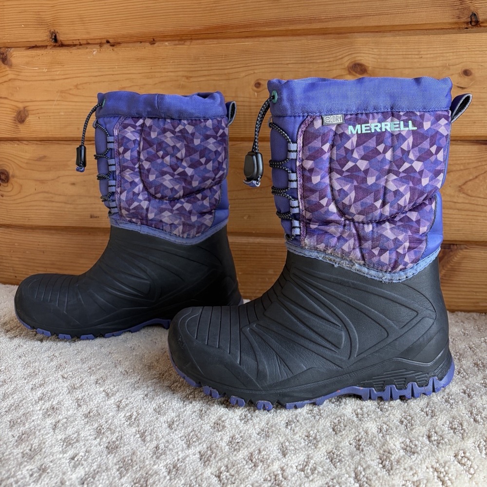 Merrell Snow Quest Winter Boots Girls Youth Size 3 Waterproof Purple -40F